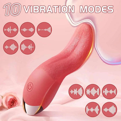 10 Modes Stimulator Tongue Licking Vibrators G Spot Clitoral Dildo Nipple Masturbator Vibrators Sex Toys For Women