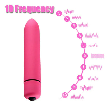 10 Speeds Mini Bullet Vibrator Vaginal Massage Dildos Sex Toys For Women Adult Games AV Stick Erotic Product Clitoris Stimulator - Twisssted