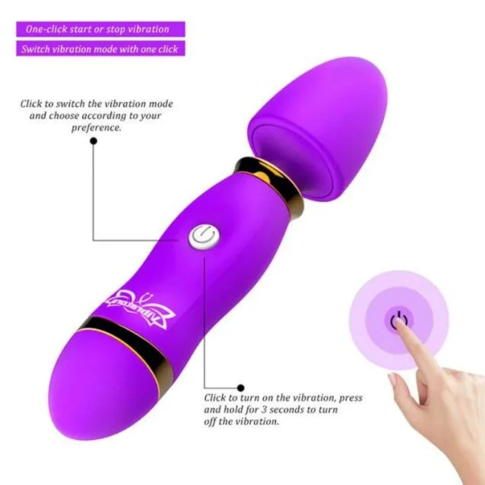 12 Modes Vibration Mini Vibrator Magic Stick Massager Clitoris G-Spot Vibrators Sex Toy For Women Adults 18 Female Masturbator - Twisssted