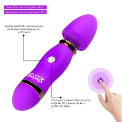 12 Modes Vibration Mini Vibrator Magic Stick Massager Clitoris G-Spot Vibrators Sex Toy For Women Adults 18 Female Masturbator - Twisssted