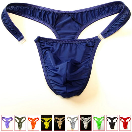 2019 hot M/L/XL Translucent Mens Nylon Thongs Men Sexy Button Bikini Briefs Gay G-string/Jocks/Tanga/T-back gay underwear