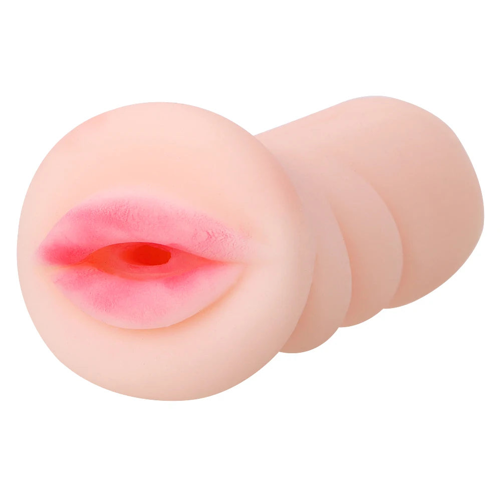 11cm Silicone Male Masturbator Artificial Mouth Anal Vaginal For Men 18 Penis Pump Glans Sucker Real Pussy Sex Toys Erotic Goods - Twisssted