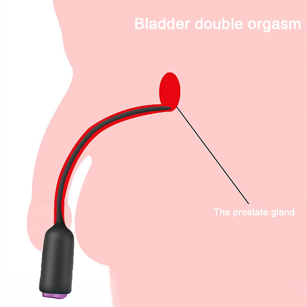 10 Frequency Urethral Vibrator Catheter Penis Plug Sex Toy for Men Vibrating Urethral Plug Penis Insertion Urethra Sound Dilator