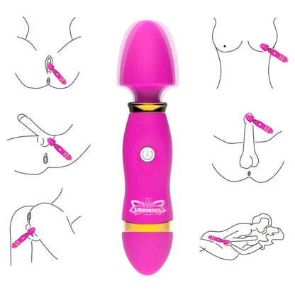 12 Modes Vibration Mini Vibrator Magic Stick Massager Clitoris G-Spot Vibrators Sex Toy For Women Adults 18 Female Masturbator - Twisssted